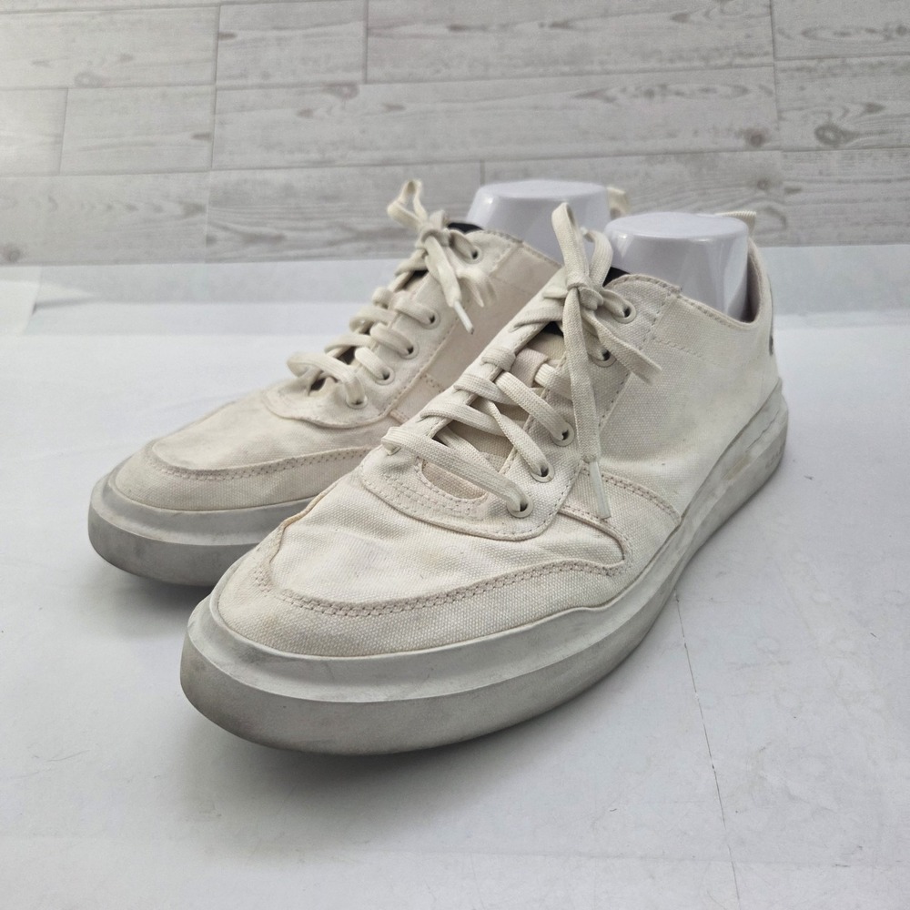 Cole Haan Grand 360 Sneakers Mens 10 White Canvas Quiet Luxury Old Money Casual